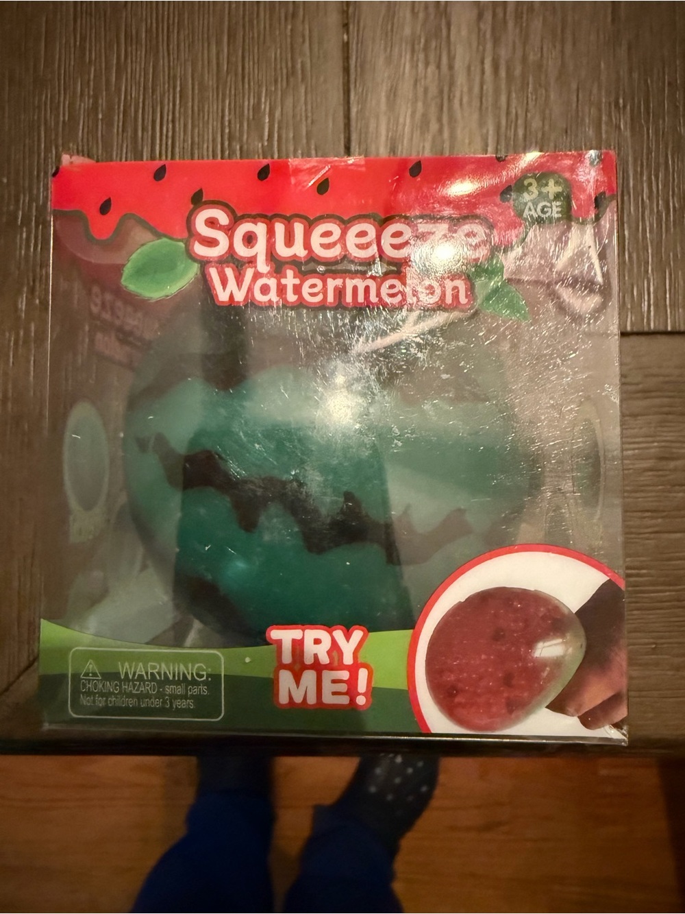 Squeeze Watermelon Scented Squeeze Toy - Teal with Black Accents